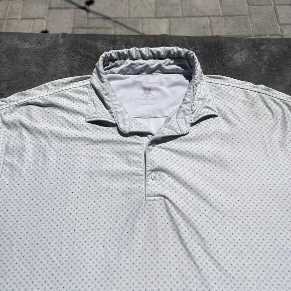 Hickey Freeman Polo Shirt Mens Large Gray Performance Short Sleeve Casual Golf - Picture 4 of 16